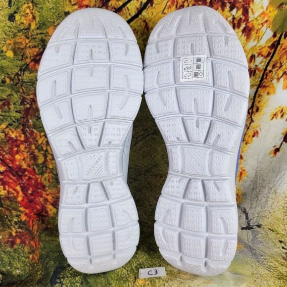 Skechers White and Blue Athletic Shoes - Picture 8 of 9